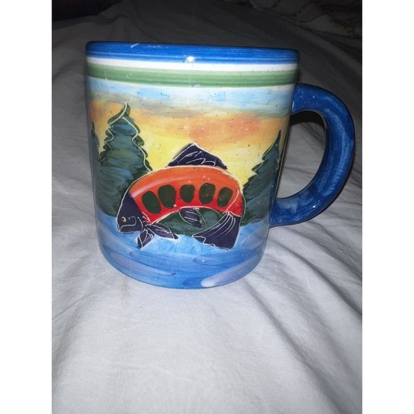 Julie Ueland, Northwest Collection FISH Mugs Set 20oz (2002) for Harry and David - Picture 5 of 9
